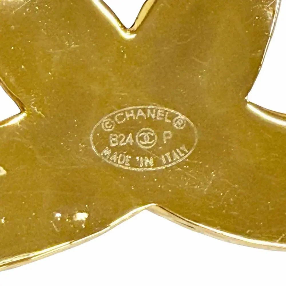 Chanel Cc Logo Brooch Gold-Tone Metal #266422C12B